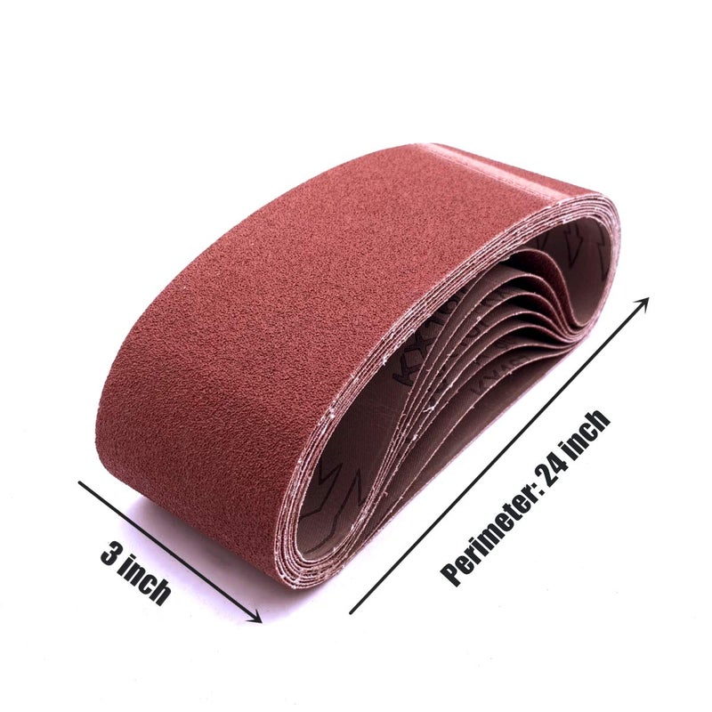 SHUTTLE GENIUS 3 x 24 Inch Sanding Belts, 40 Grit Aluminum Oxide Belt Sander Sanding Belt, 3x24 Belt Sander Paper for Woodworking, 12 Pack (3x24In, 40 Grit) - Image 2